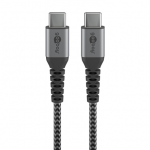 Goobay | USB-C to USB-C Textile Cable with Metal Plugs | 49302 | USB-C to USB-C USB-C male | USB-C male