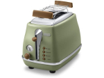 DELONGHI Icona Vintage Toaster CTOV 2103.GR 900W, Stainless steel, Crumb tray, Defrost, Green/Damaged package
