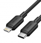 CABLE USB-C TO LIGHTNING/1M BLACK LAKBF VENTION