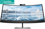RENEW SILVER HP Z34c G3 Curved Charging Monitor - 34" 3440x1440 WQHD 350-nit 60Hz AG, Curved, IPS, USB-C(100W)/HDMI/DisplayPort, 4x USB-A, speakers, 5MP webcam, RJ-45 LAN, height adjustable/tilt/swivel, 1 years