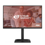 LCD Monitor | AOC | 60.5 cm (23.8") | 1920 x 1080 pixels | Full HD | Native aspect ratio 16:9 | LED | Flat | 24E4U