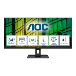 AOC | Monitor | U34E2M | 34 " | VA | WQHD | 21:9 | 100 Hz | 4 ms | 3440 x 1440 | 300 cd/m&sup2; | HDMI ports quantity 2 | Black