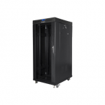Lanberg | Rack cabinet 19" free-standing 27U/600x800 (flat pack) with glass door, LCD | FF01-6827-12BL | Black
