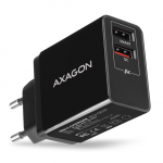 AXAGON Dual wallcharger 240V/2x USB port QC3.0/AFC/FCP and 5V-1.2A, 24W | ACU-QS24