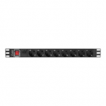 Lanberg Power Distribution unit (PDU) 19" 1U 16A 2m 8X Schuko oulets | PDU-08F-0200-BK