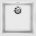 Valamu Smeg Quadra, 45 cm, alt monteeritav/t&ouml;&ouml;pinnale paigaldus, k&auml;sitsi, graniit, valge