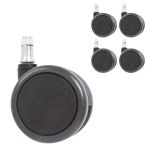 Toolirattad Home4you 5tk, D65mm, piduriga, must
