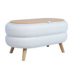 Tumba/laud Home4you HANA 87x48,5xH46cm, valge, pa