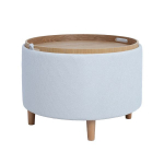 Tumba/laud Home4you HIRO D56xH42,5cm, valge, pani