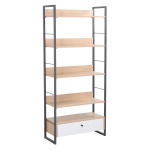 Riiul Home4you STUDY 70x30xH159cm, tamm/valge
