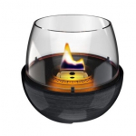 TENDERFLAME TULIP 18 REACTIVE GLAZE BLACK biokamin