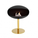 COCOON FIRES PEDESTAL BLACK BRASS biokamin