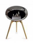 LE FEU CHROMED SILVER GROUND WOOD LOW eraldiseisev biokamin