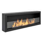 BIOHEAT 1200x400 BOX GLASS BLACK biokamin seinale