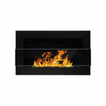 BIOHEAT 650x400 TUV BLACK GLASS biokamin seinale-sisseehitatav