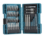 Makita tarvikute komplekt kandekotis 38 eset (puuriotsad, p&uuml;stikud, metallpuurid) B-54106