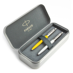 Parker Jotter Originals Yellow ja Pearl Pastapliiatsi kinkekomplekt metallkorpusega