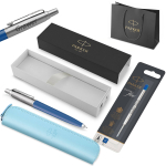 Parker Jotter Originals sinine pastapliiats + kott ja varuosakott / Kooli&otilde;pilasele v&otilde;i &uuml;li&otilde;pilasele m&otilde;eldud kingitus graveeringuga