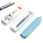 Parker Jotter Originals Sinine BLUE DENIM kuulipliiatsikomplekt koos graveeringuga + kohver / j&otilde;ulukingitus