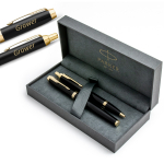 Parker IM Black GT t&auml;itesulepliiats ja pastapliiats graveeringuga elegantses karbis