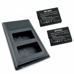 2x Panasonic DMW-BLC12 aku 1400 mAh + kahekordne laadija