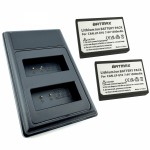 2x Canon LP-E10 aku 1500 mAh + kahekordne laadija