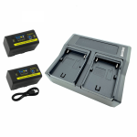 2x Sony NP-F970 PRO aku + LED 7200 mAh + kahekordne laadija