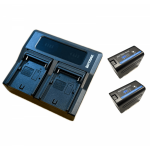 2x Sony NP-F750 PRO aku + LED 5200 mAh + kahekordne laadija