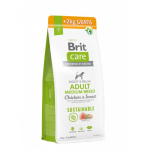 Brit Care Sustainable Adult Medium Breed Chicken-Insect kuivtoit keskmise suurusega koertele, 12+2 kg