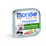 Monge Fresh Wet Dog Alu Pate - Chunkies m&auml;rgtoit koertele kana ja k&ouml;&ouml;giviljadega, 100 g