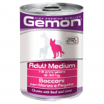 Gemon Wet Dog Chunks Adult Medium m&auml;rgtoit koertele veiseliha ja maksaga, 415 g