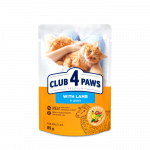 CLUB 4 PAWS Premium T&auml;isv&auml;&auml;rtuslik konserv t&auml;iskasvanud kassidele lambalihaga kastmes, 85 g