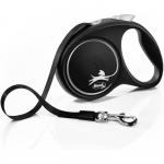 FLEXI Black Design M paelrihm koertele, 5 m, must