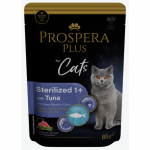 Konservkassitoit - Prospera Plus, steriliseeritud kassipakikesed 1+, tuunikala ja ubadega, 85 g