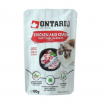 Konserveeritud kassitoit - Ontario kana- ja krabipuljongis, 80 g