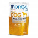 Monge Grill Dog Pouches m&auml;rgtoit koertele kana ja kalkuniga, 100 g