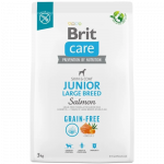 Brit Care Grain-free Junior Large Breed Salmon teraviljavaba kuivtoit noortele koertele, 3 kg
