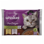 Whiskas Pure Delight m&auml;rgtoit t&auml;iskasvanud kassidele, kana ja l&otilde;he komplekt, 4 x 85 g