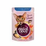 Delickcious konserv kassidele l&otilde;he ja rannakarpidega kastmes, 85 g