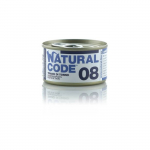 Natural Code 08 M&auml;rgtoit t&auml;iskasvanud kassidele tuunikalat&uuml;kkidega, 85 g