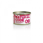 Natural Code 09 M&auml;rgtoit t&auml;iskasvanud kassidele tuunikala ja krevettidega, 85 g