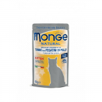 Monge Natural Wet Cat Pouches m&auml;rgtoit kassidele tuunikala ja kanamaksaga, 80 g