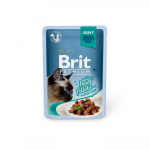 Brit Premium Delicate Fillets in Gravy Beef m&auml;rgtoit kassidele, 85 g