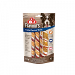 8in1 Flavours kolmekordse maitsega rullitud pulgad koertele, 113 g