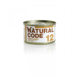 Natural Code 12 M&auml;rgtoit t&auml;iskasvanud kassidele tuunikala ja veiselihaga, 85 g