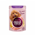 Delickcious kalkuniliha ja juustuga ribad kooresupis koertele, 85 g