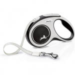 FLEXI New Comfort S paelrihm koertele, 5 m, must