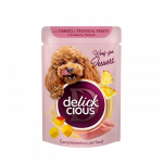 Delickcious t&uuml;kid kalkuni ja troopiliste puuviljadega koorekastmes koertele, 80 g