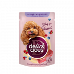 Delickcious t&uuml;kid lambaliha ja metsamarjadega koorekastmes koertele, 80 g