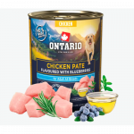 Konservkoeratoit - Ontario t&auml;iskasvanud koertele m&otilde;eldud kanapasteet mustikamaitsega, 800 g